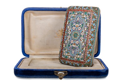 Lot 1 - FINE RUSSIAN IMPERIAL SILVER GILT AND CLOISONNÈ ENAMEL CIGARETTE CASE