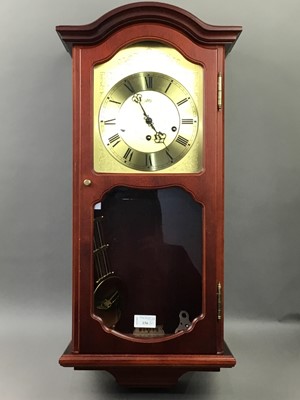 Lot 156 - A MODERN WALL CLOCK AND JEWEL CHEST