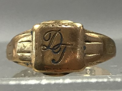 Lot 285 - A NINE CARAT GOLD SIGNET RING, WATCHES AND COINS