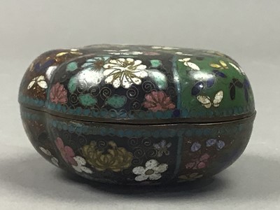 Lot 302 - A CHINESE CLOISONNE ENAMEL LIDDED BOX