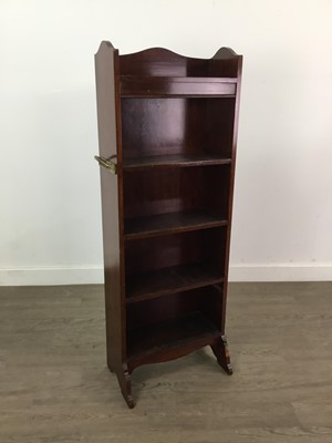 Lot 199 - A MAHOGANY OPEN BOOKCASE