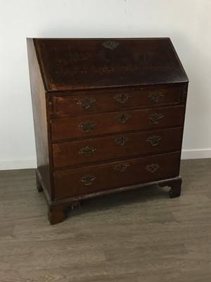 Lot 208 - A LATE GEORGE III OAK BUREAU