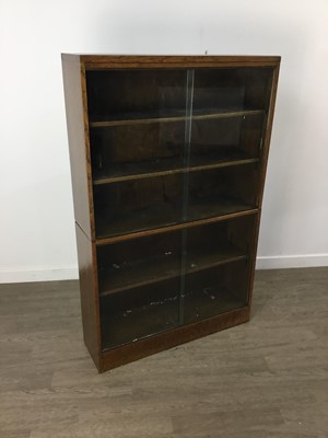 Lot 217 - AN OAK BOOKCASE AND ANOTHER