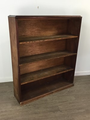 Lot 223 - A STAINED WOOD OPEN BOOKCASE