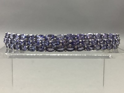 Lot 363 - TWO TANZANITE BRACELETS AND A BANGLE