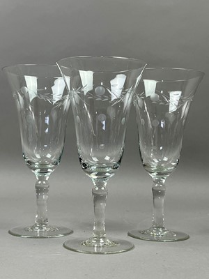 Lot 241 - A SET OF SEVEN WINE GLASSES AND OTHER GLASS WARE