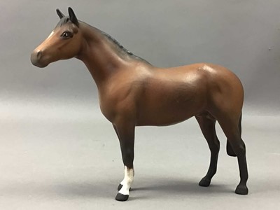 Lot 248 - A BESWICK HORSE, OTHER CERAMICS AND A SCENT BOTTLE