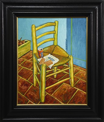 Lot 316 - VAN GOGH'S CHAIR, AN OIL BY GRAHAM MCKEAN