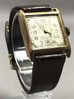 Lot 457 - A GENT'S CYMA VINTAGE WRIST WATCH IN NINE CARAT GOLD AND TWO FURTHER GOLD WATCHES