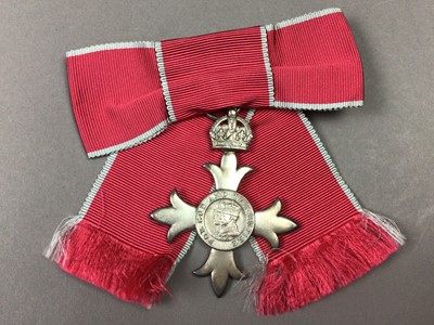 Lot 466 - A LOT OF TWO MBE MEDALS WITH RIBBONS, IN THEIR CASES, AND MEDAL MINIATURES