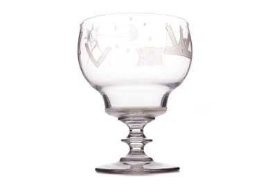 Lot 805 - A REGENCY GLASS MASONIC OVERSIZED RUMMER