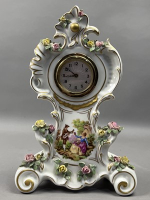 Lot 447 - A FRENCH STYLE MANTEL CLOCK