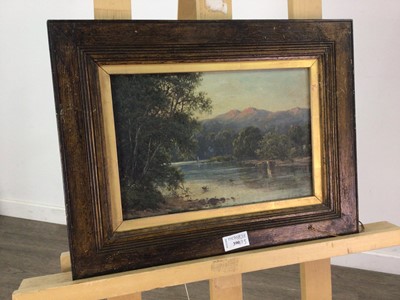 Lot 390 - LOCH SCENE, AN OIL, ALONG WITH TWO OTHER FRAMED PICTURES