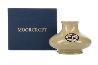 Lot 804 - A MOORCROFT FLAMINIAN CELADON SQUAT VASE