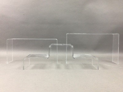 Lot 486 - A LOT OF PRESPEX DISPLAY STANDS AND OTHER DISPLAY UNITS