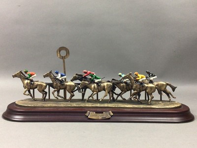 Lot 487 - THE 'FINAL FURLONG' RACING SCULPTURE AND DENBY MUGS