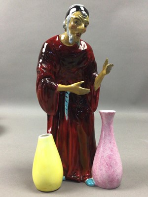 Lot 493 - A STAFFORDSHIRE FIGURE OF ARTHUR BOWKER AND OTHER CERAMICS