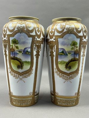 Lot 386 - A PAIR OF NORITAKE VASES