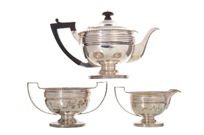 Lot 13 - GEORGE V SILVER THREE PIECE TEA SERVICE