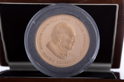 Lot 16 - THE CHURCHILL 70TH ANNIVERSARY GOLD PROOF DOUBLE SOVEREIGN