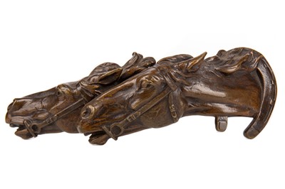 Lot 813 - A CAST BRONZE EQUESTRIAN THEMED FIXTURE