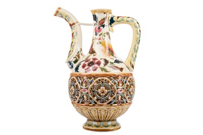 Lot 815 - A LATE 19TH CENTURY ZSOLNAY PECS EWER