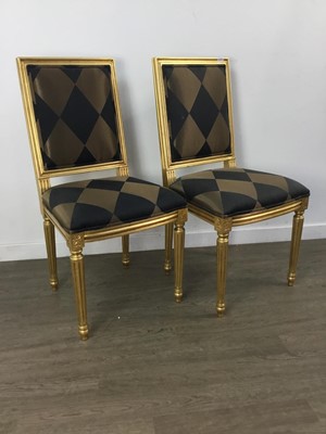 Lot 605 - TWO GILT PAINTED SINGLE CHAIRS