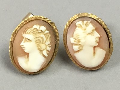 Lot 5 - A PAIR OF CAMEO EARRINGS AND OTHERS