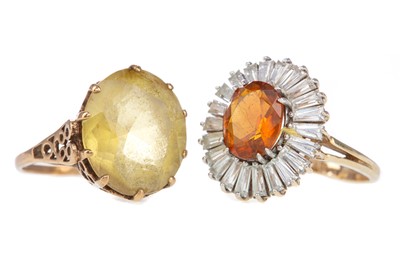 Lot 484 - TWO NINE CARAT GOLD GEM SET DRESS RINGS