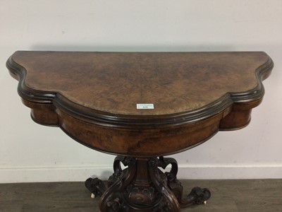 Lot 820 - A GOOD VICTORIAN WALNUT FOLD OVER CARD TABLE OF ROCOCO DESIGN