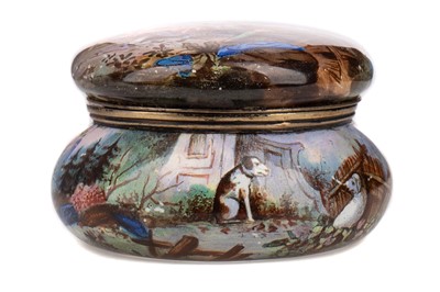 Lot 821 - AN 19TH CENTURY ATTRACTIVE VIENNESE ENAMEL PATCH BOX