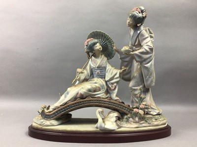 Lot 635 - A LLADRO FIGURE GROUP OF 'SPRINGTIME IN JAPAN'