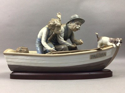 Lot 622 - A LLADRO FIGURE OF 'FISHING WITH GRAMPS'