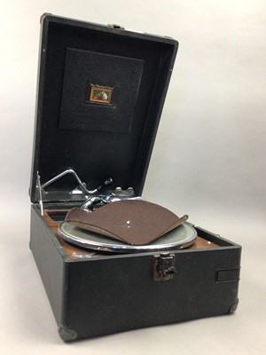 Lot 681 - A HMV PORTABLE WIND UP GRAMOPHONE