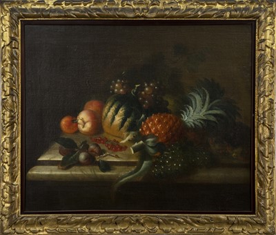 Lot 366 - STILL LIFE, AN 18TH.19TH CENTURY OIL