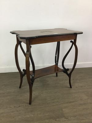 Lot 693 - A ROSEWOOD OCCASIONAL TABLE AND A TEA TROLLEY