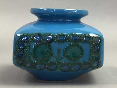 Lot 720 - A MID-CENTURY GERMAN BLUE SQUARE VASE AND OTHER CERAMICS