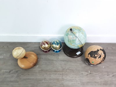 Lot 724 - A CHAD VALLEY VINTAGE GLOBE ALONG WITH FOUR OTHER GLOBES