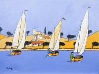 Lot 254 - IAIN CARBY, LAZY DAY AT CADAQUES oil on canvas,...