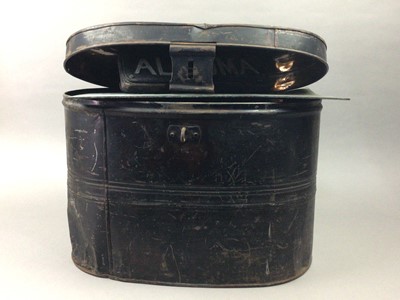 Lot 777 - TWO TIN HAT BOXES AND OTHER OBJECTS