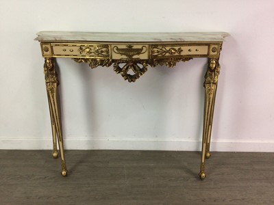 Lot 95A - A REPRODUCTION PARCEL GILT SIDE TABLE