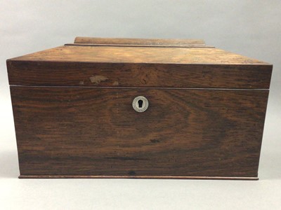 Lot 21 - A VICTORIAN OAK TEA CADDY