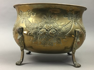 Lot 265A - A BRASS PLANTER AND PLATED ITEMS