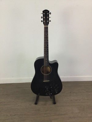 Lot 450A - A BLACK FENDER ACOUSTIC GUITAR