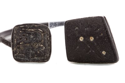 Lot 91 - AN ANCIENT PERSIAN BLACK STONE AMULET
