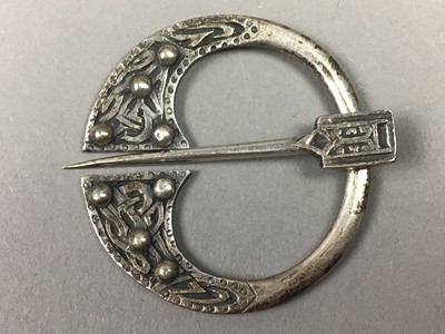Lot 69 - TWO SCOTTISH SILVER CELTIC PENANNULAR BROOCHES