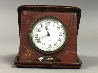 Lot 114 - A TRAVELLING TIMEPIECE AND A CARL ZEISS MIRRORED ATTACHMENT