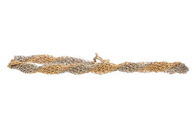 Lot 505 - A BICOLOUR TWIST BRACELET