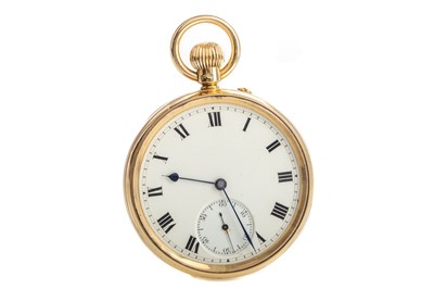 Lot 836 - AN EIGHTEEN CARAT GOLD OPEN FACE POCKET WATCH