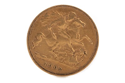 Lot 6 - AN EDWARD VII GOLD HALF SOVEREIGN DATED 1902